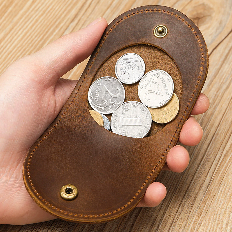 Kids Education Money - กระเป๋าใส่เหรียญหนังแท้ขนาดเล็กสำหรับผู้หญิง กระเป๋าเงินขนาดเล็กสำหรับเด็ก กระเป๋าคลัทช์แบบมีคลิปหนีบเงิน กระเป๋าโฮโบ ของขวัญสำหรับผู้ชาย กระเป๋าใส่ของแบบใหม่