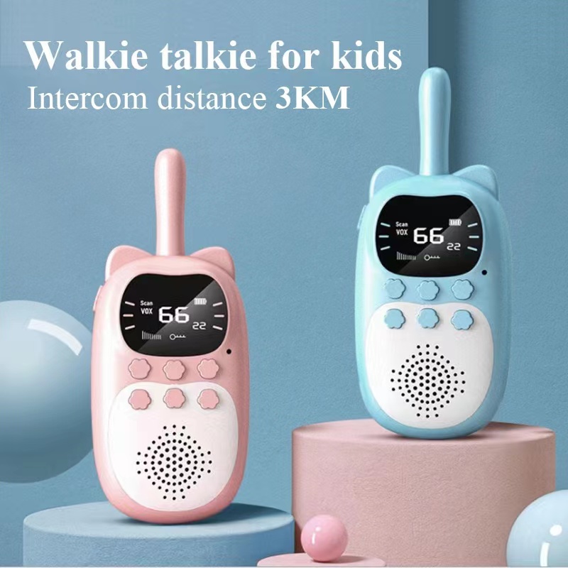 Kids Education Phone - เครื่องส่งรับวิทยุสำหรับเด็ก 2 ชิ้น ของเล่นอิเล็กทรอนิกส์ อุปกรณ์สายลับสำหรับเด็ก วิทยุโทรศัพท์สำหรับเด็ก