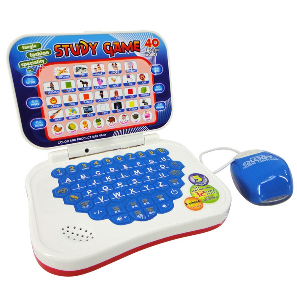 Kids Educational Computer - เครื่องเรียนรู้สองภาษาอเนกประสงค์สำหรับเด็ก คอมพิวเตอร์แล็ปท็อปขนาดเล็ก ของเล่นเสริมพัฒนาการเด็กเล็ก ของขวัญ