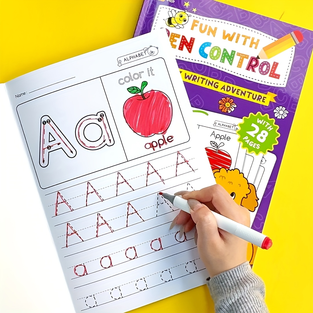 Kids Educational Workbooks - สมุดกิจกรรมการเรียนรู้สำหรับเด็กก่อนวัยเรียน สมุดฝึกเขียนตัวอักษรภาษาอังกฤษ สมุดระบายสีสำหรับเด็ก หนังสือ ABC สำหรับเด็กชายและเด็กหญิง