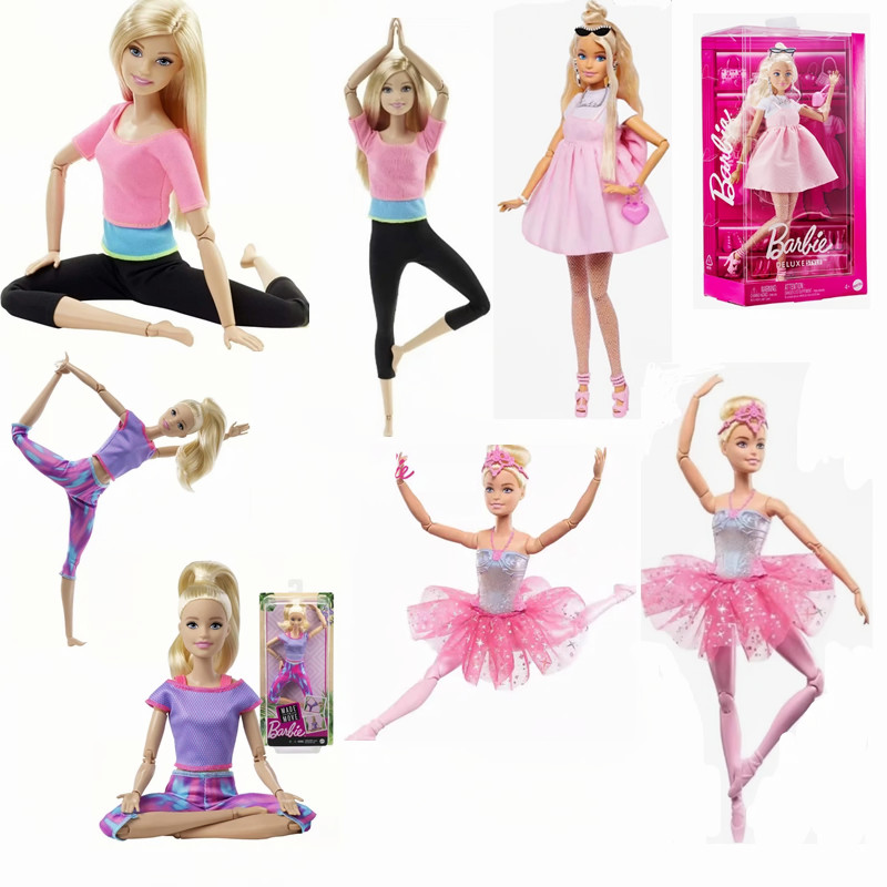 Kids Yoga Education - ตุ๊กตาบาร์บี้ของแท้พร้อมโพสโยคะ รูปแบบที่เปลี่ยนแปลงได้ ข้อต่อหลายอัน การเคลื่อนย้ายของเล่นสะสมสําหรับเด็กและผู้ใหญ่
