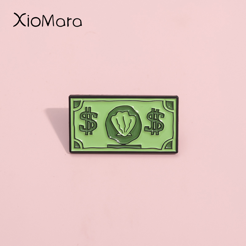 Kids Education Money - สีเขียว USD สัญลักษณ์เคลือบ Pin Custom Wealth