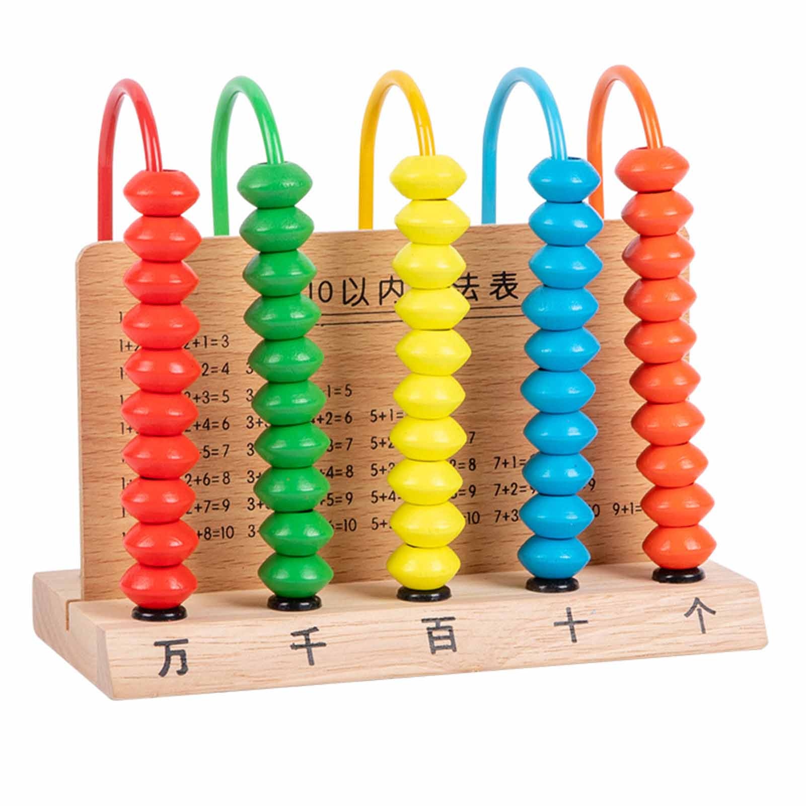 Kids Educational Computer - กรอบคำนวณเลขคณิต เกมคำนวณสำหรับเด็ก ของเล่นเสริมการเรียนรู้คณิตศาสตร์แบบลูกคิด ไม้เนื้อแข็ง 5 แถว