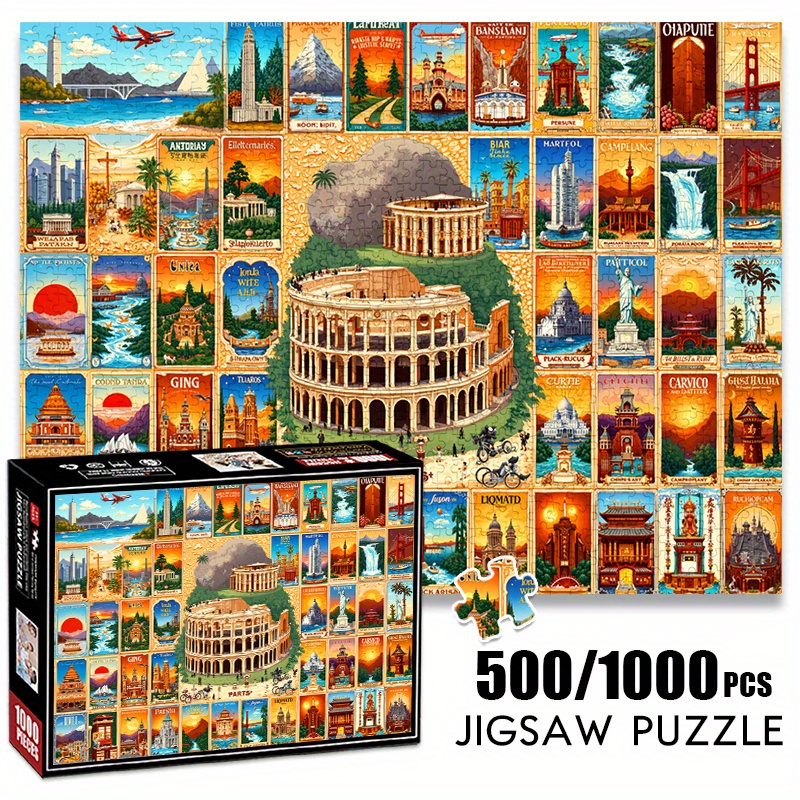 จิ๊กซอว์กระดาษ 500/1000 ชิ้น แ - Puzzle Map World บทวิจารณ์และราคา