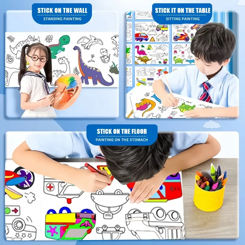 เด็กระบายสีกระดาษม้วนเหนียว DI - Kids Educational Workbooks บทวิจารณ์และราคา
