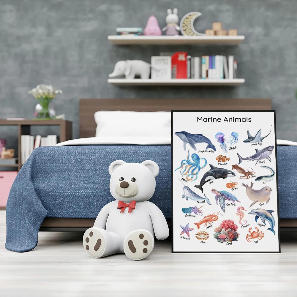 โปสเตอร์ภาพสัตว์เพื่อการศึกษาแ - Kids Education Wallpaper บทวิจารณ์และราคา
