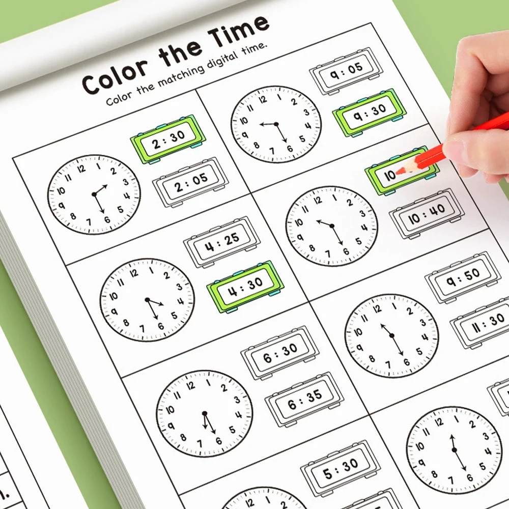 สมุดฝึกหัดบอกเวลา 32 หน้า สำหร - Kids Educational Workbooks บทวิจารณ์และราคา