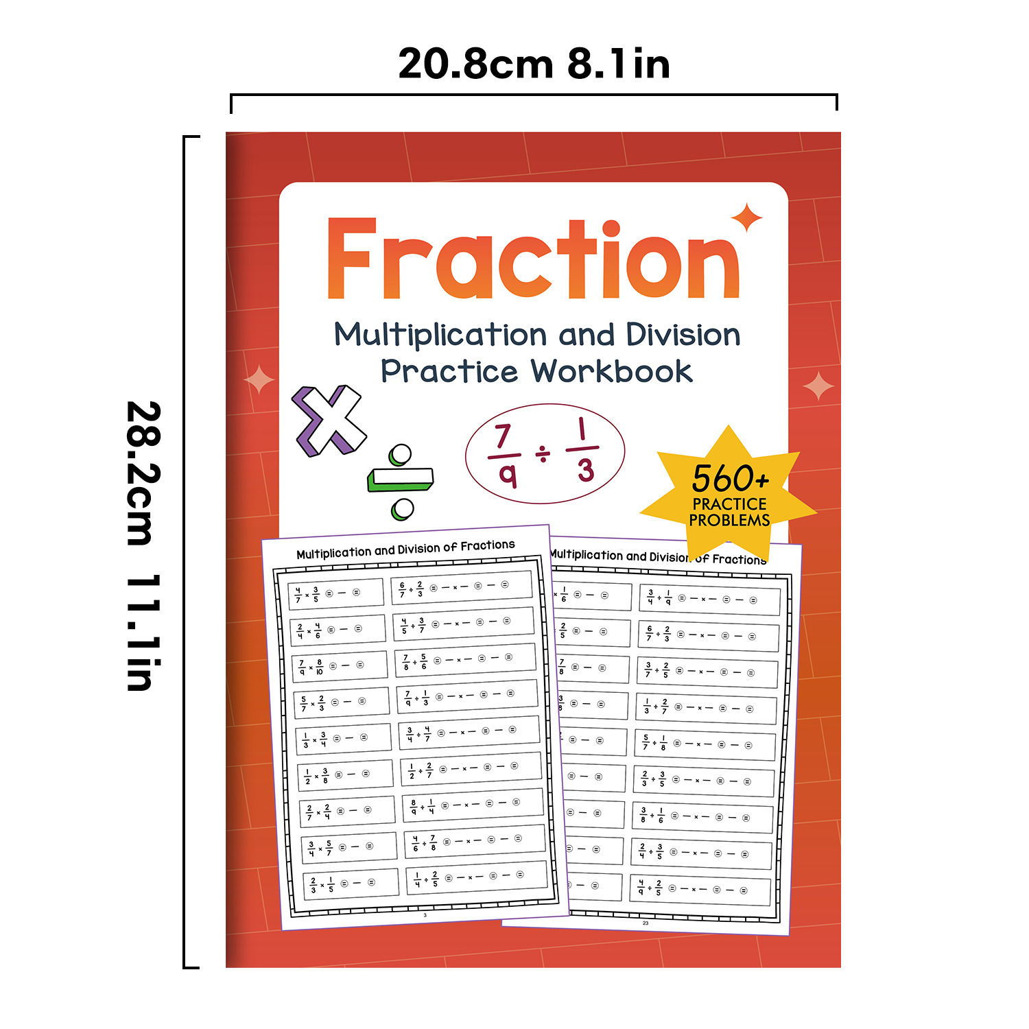 สมุดฝึกหัดการคูณเศษส่วน A4 32  - Kids Educational Workbooks บทวิจารณ์และราคา
