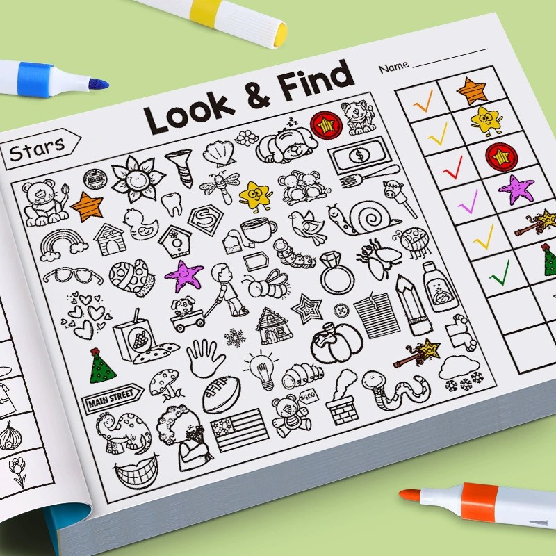 สมุดระบายสีมองแล้วหา สำหรับเด็ - English Kids Education บทวิจารณ์และราคา