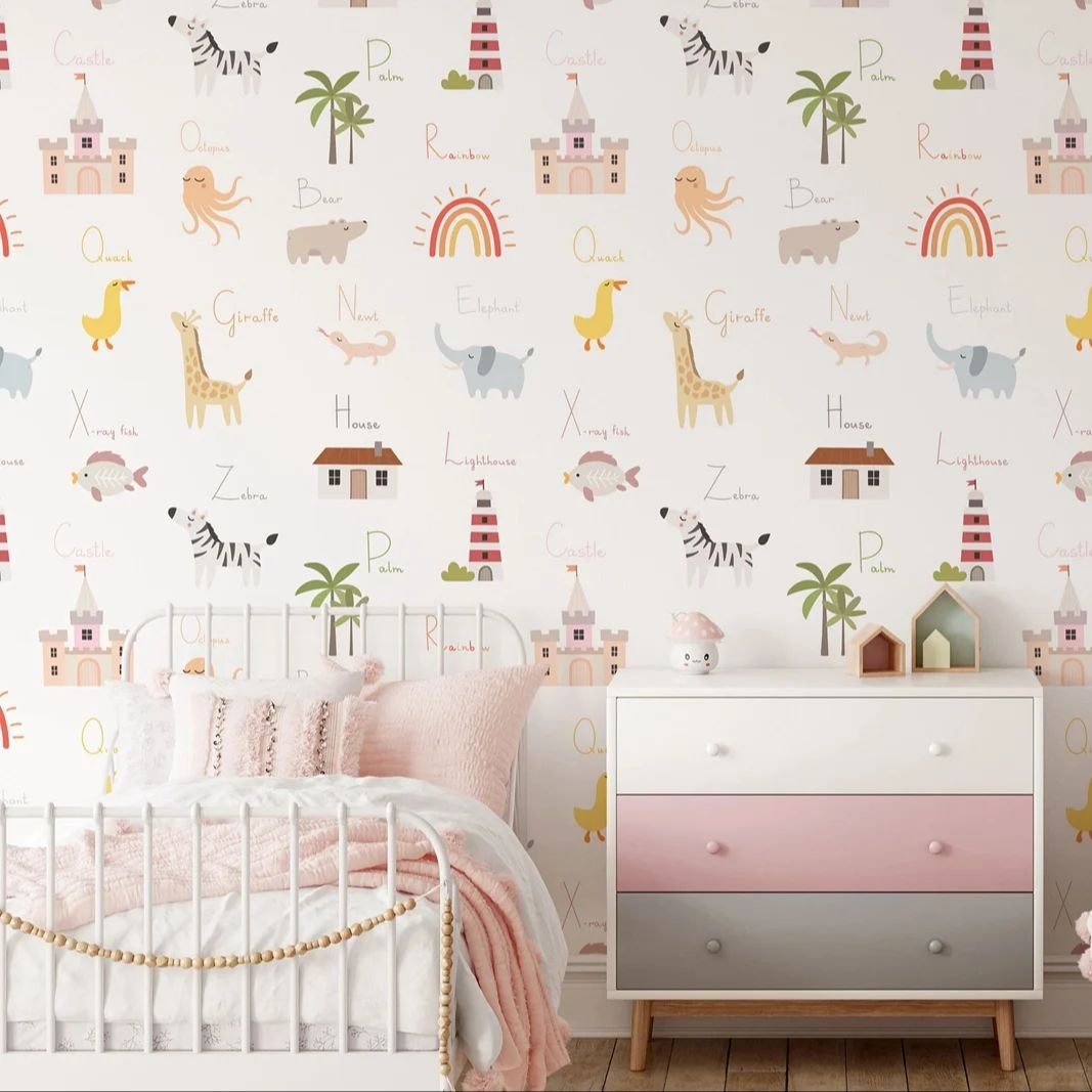 วอลเปเปอร์ติดผนังสำหรับเด็ก ลา - Kids Education Wallpaper บทวิจารณ์และราคา