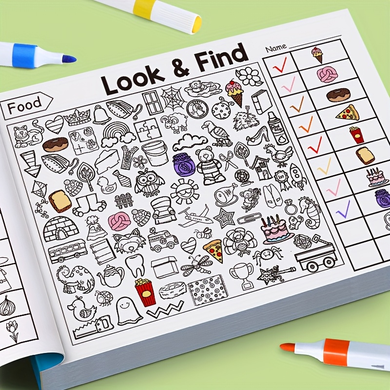 สมุดระบายสีแบบซ่อนหาสำหรับเด็ก - Kids Educational Workbooks บทวิจารณ์และราคา