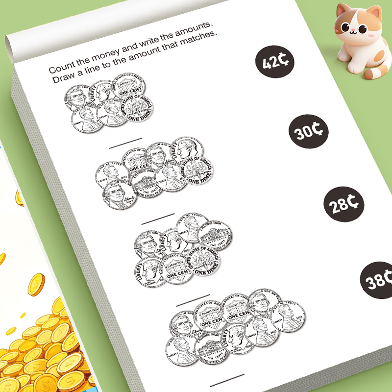 สมุดแบบฝึกหัดการนับเงินสำหรับเ - Kids Educational Workbooks บทวิจารณ์และราคา