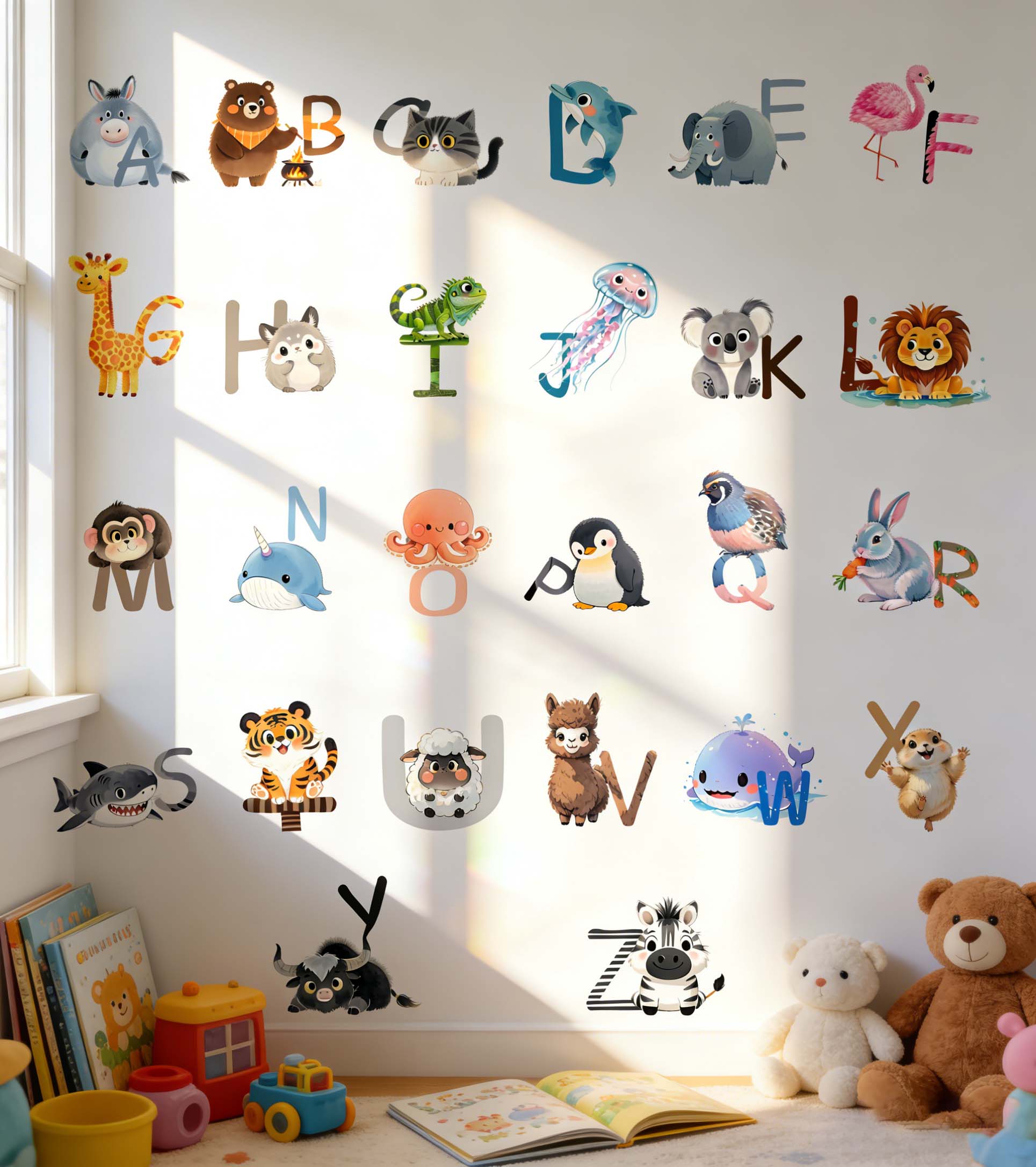 26 ตัวอักษรภาษาอังกฤษสติ๊กเกอร - Kids Education Wallpaper บทวิจารณ์และราคา