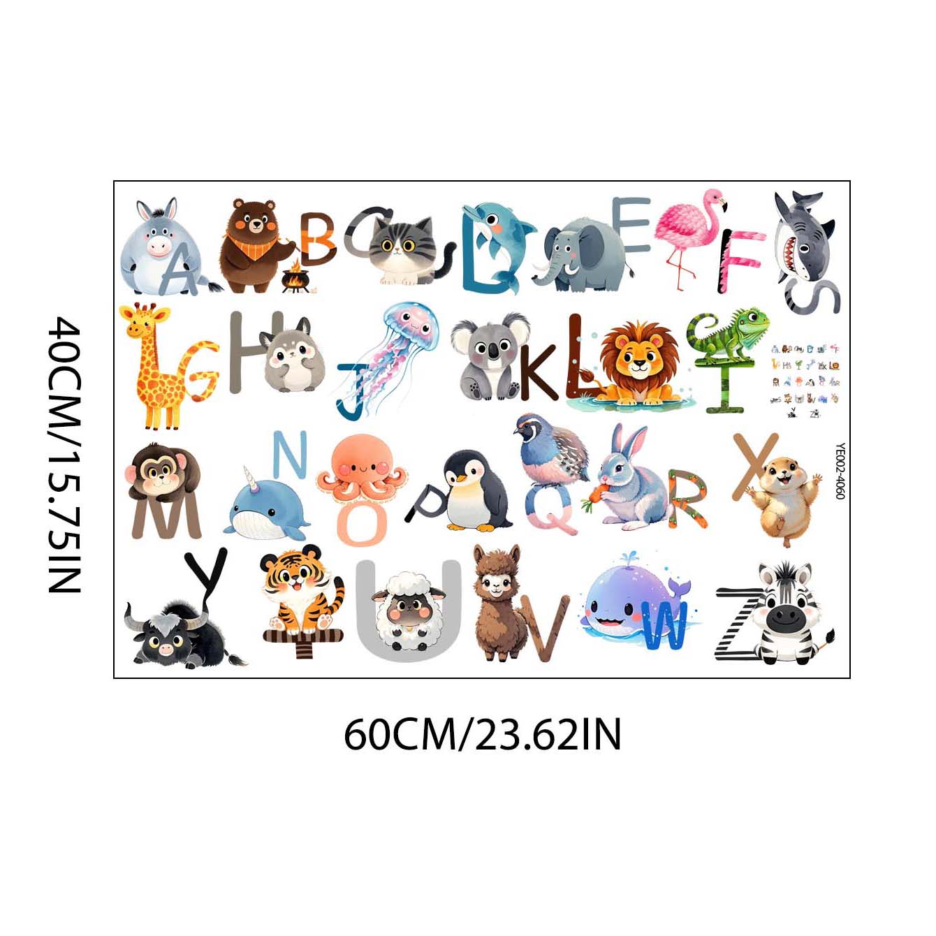 26 ตัวอักษรภาษาอังกฤษสติ๊กเกอร - Kids Education Wallpaper บทวิจารณ์และราคา