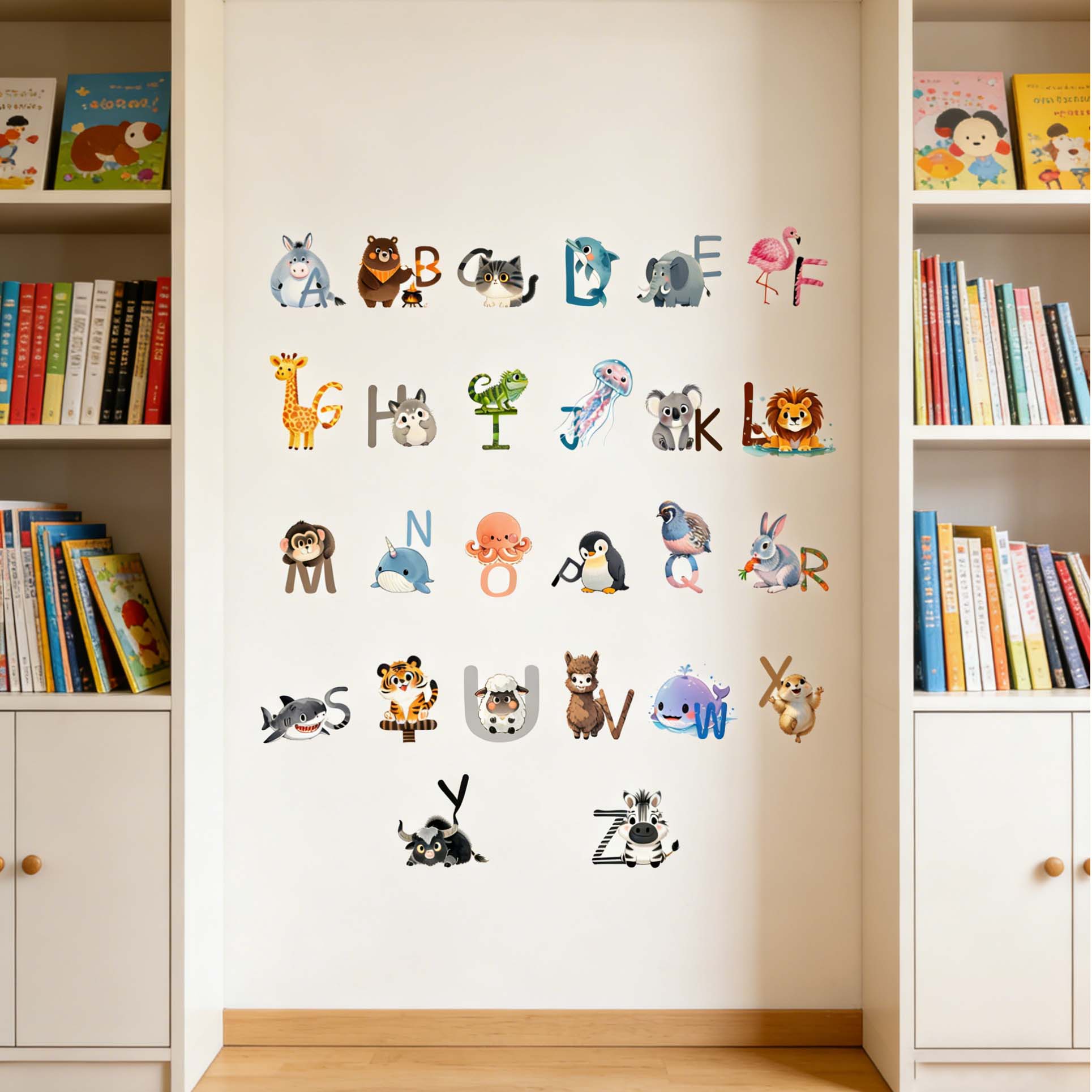 26 ตัวอักษรภาษาอังกฤษสติ๊กเกอร - Kids Education Wallpaper บทวิจารณ์และราคา