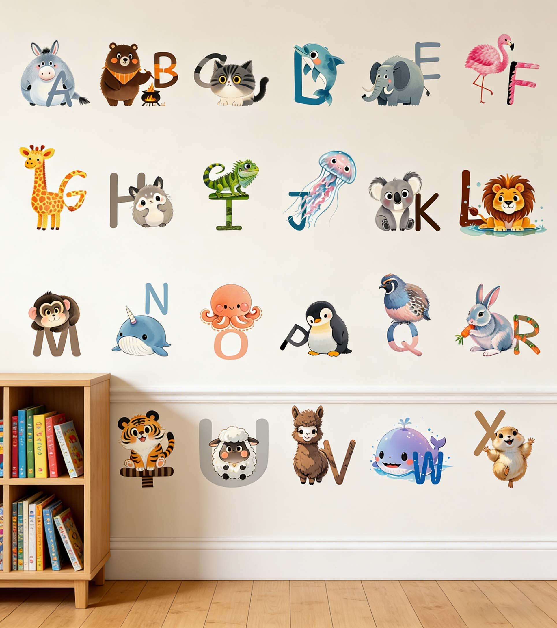 26 ตัวอักษรภาษาอังกฤษสติ๊กเกอร - Kids Education Wallpaper บทวิจารณ์และราคา