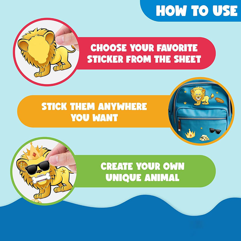การ์ตูนสัตว์ซาฟารีสติกเกอร์สํา - Kids Education Money บทวิจารณ์และราคา