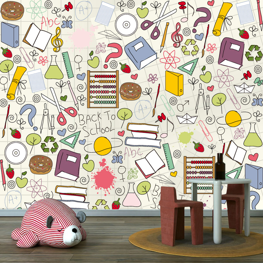 วอลเปเปอร์ติดผนังแบบลอกและติดเ - Kids Education Wallpaper บทวิจารณ์และราคา