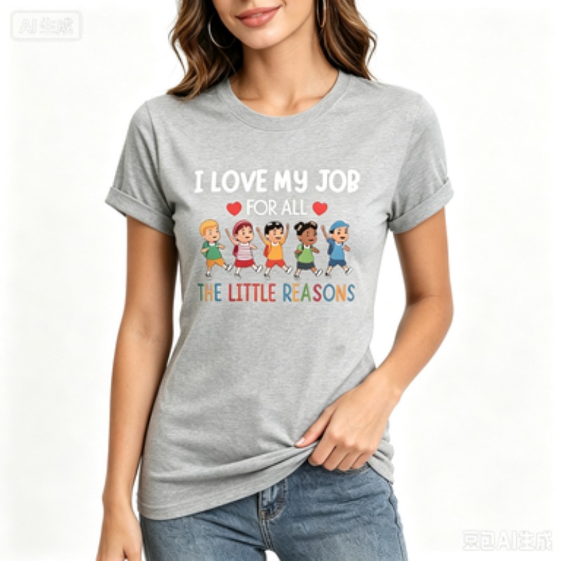 เสื้อยืดแขนสั้นทรงสลิมสำหรับผู - Kids Education Jobs บทวิจารณ์และราคา