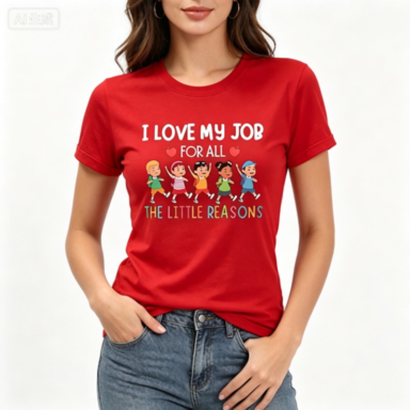 เสื้อยืดแขนสั้นทรงสลิมสำหรับผู - Kids Education Jobs บทวิจารณ์และราคา